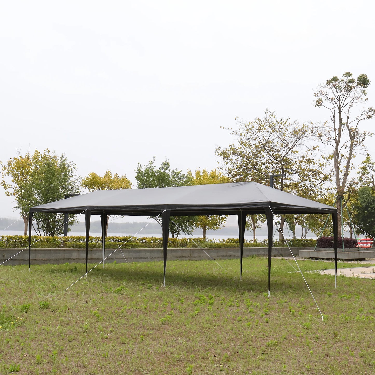 10 x 30 FT Outdoor Party Tent with 8 Removable Sidewalls, Waterproof Canopy Patio Wedding Gazebo, Heavy Duty Iron Frame, Black
