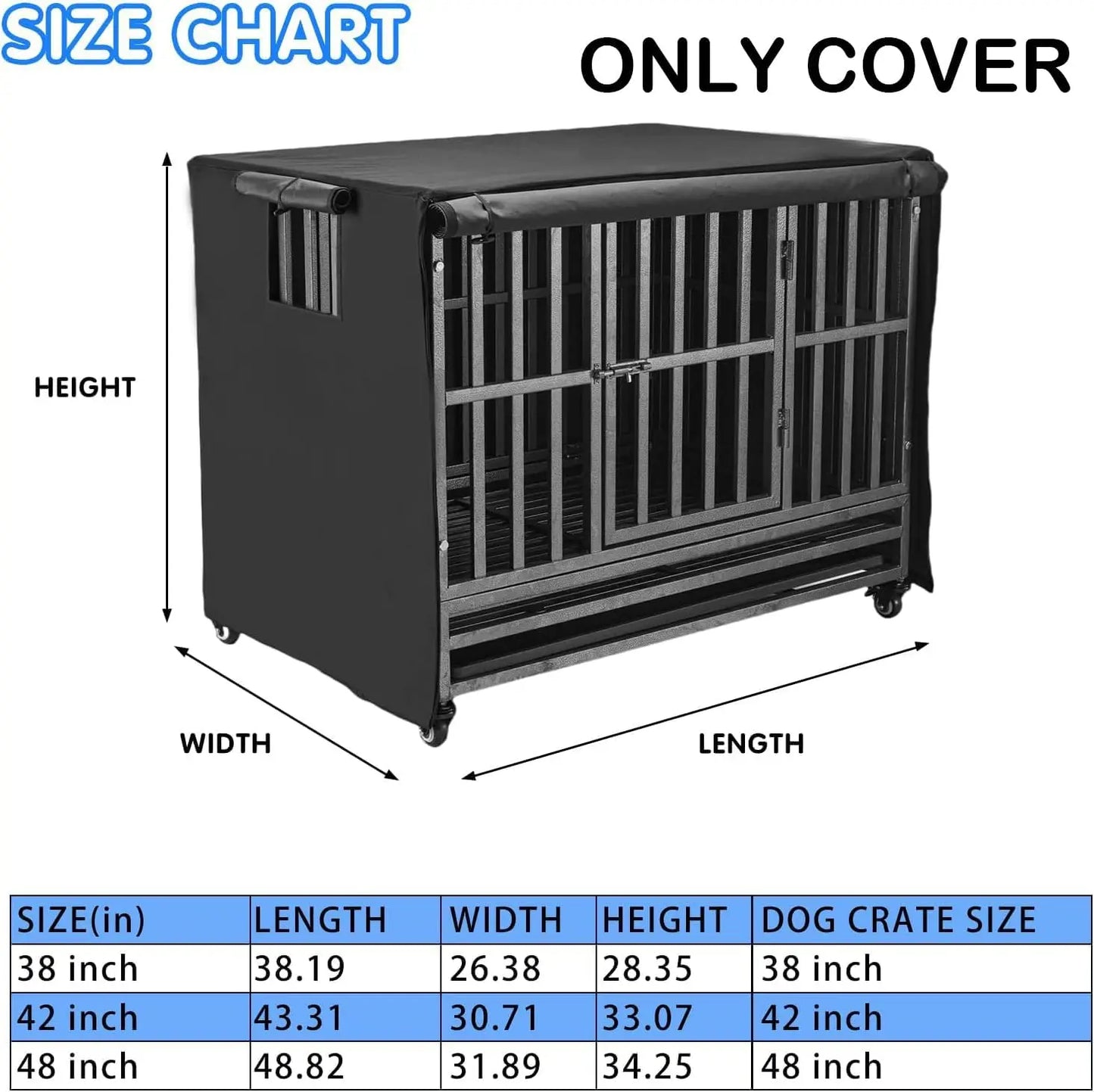 48-Inch Heavy-Duty Dog Crate Cover: Durable, Insulated, Windproof, Rainproof with Breathable Window