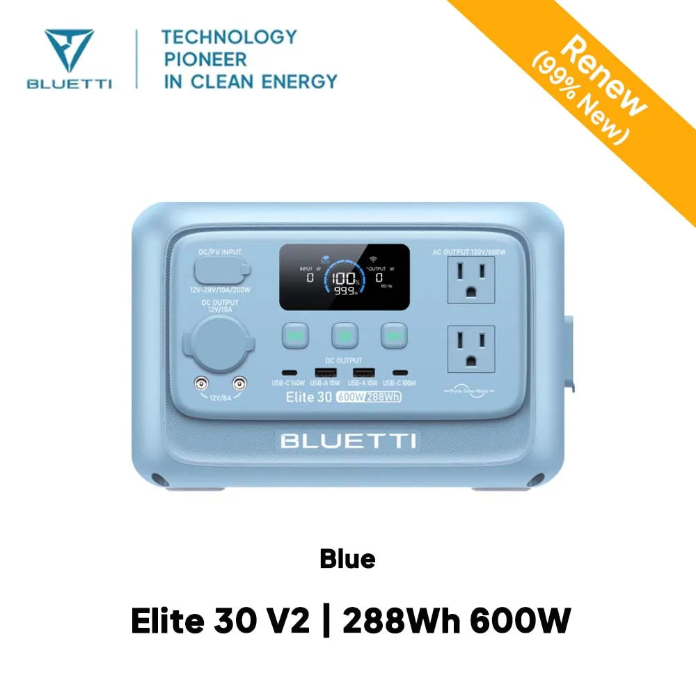 【Renew] Elite 30 V2 Portable Power Station 288Wh 600W Peak Large Capacity Solar Generator For Outdoor Camping Home Emerge