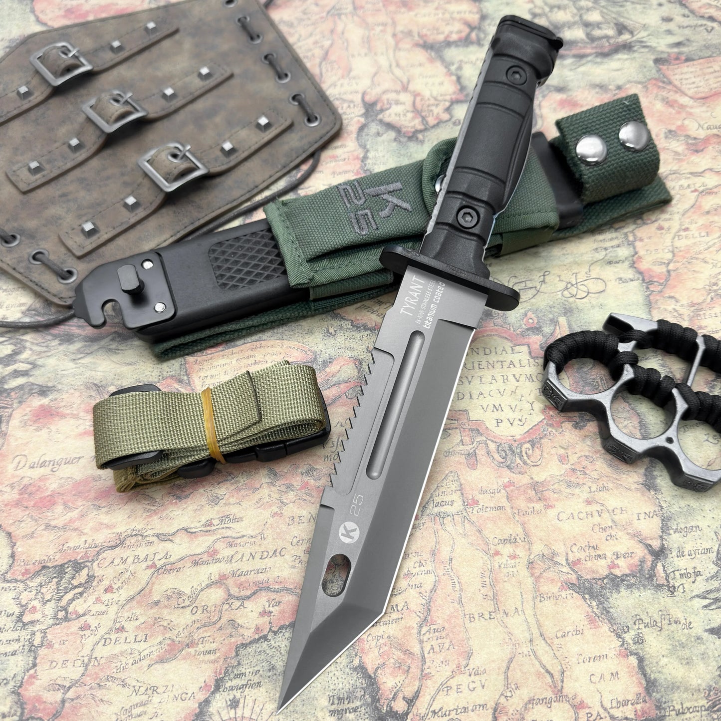 Multifunctional Knife, Essential for Wilderness Survival, Non-Slip Handle, Comes With Sheath