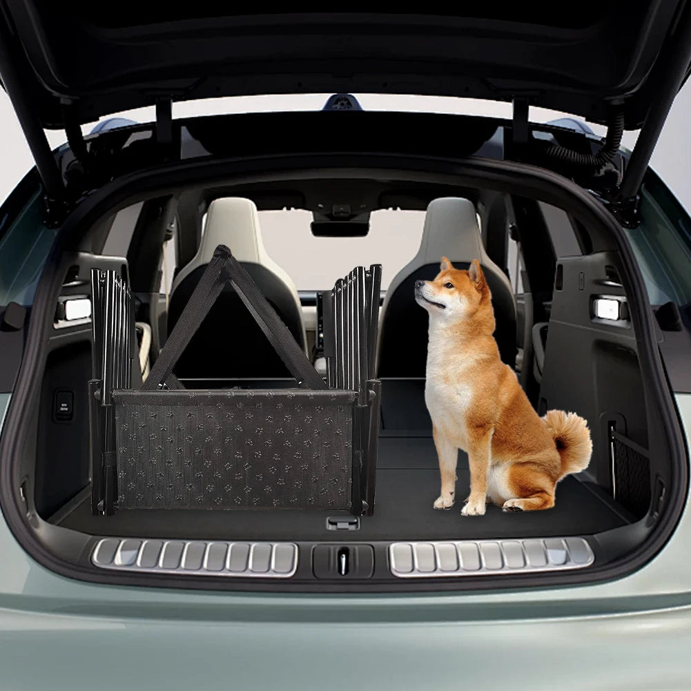 5 Steps Dog Car Ramp for Large Dog Support Up 150 Lbs Foldable Portable Dog Steps Pet Stair for High Beds Truck Car SUV