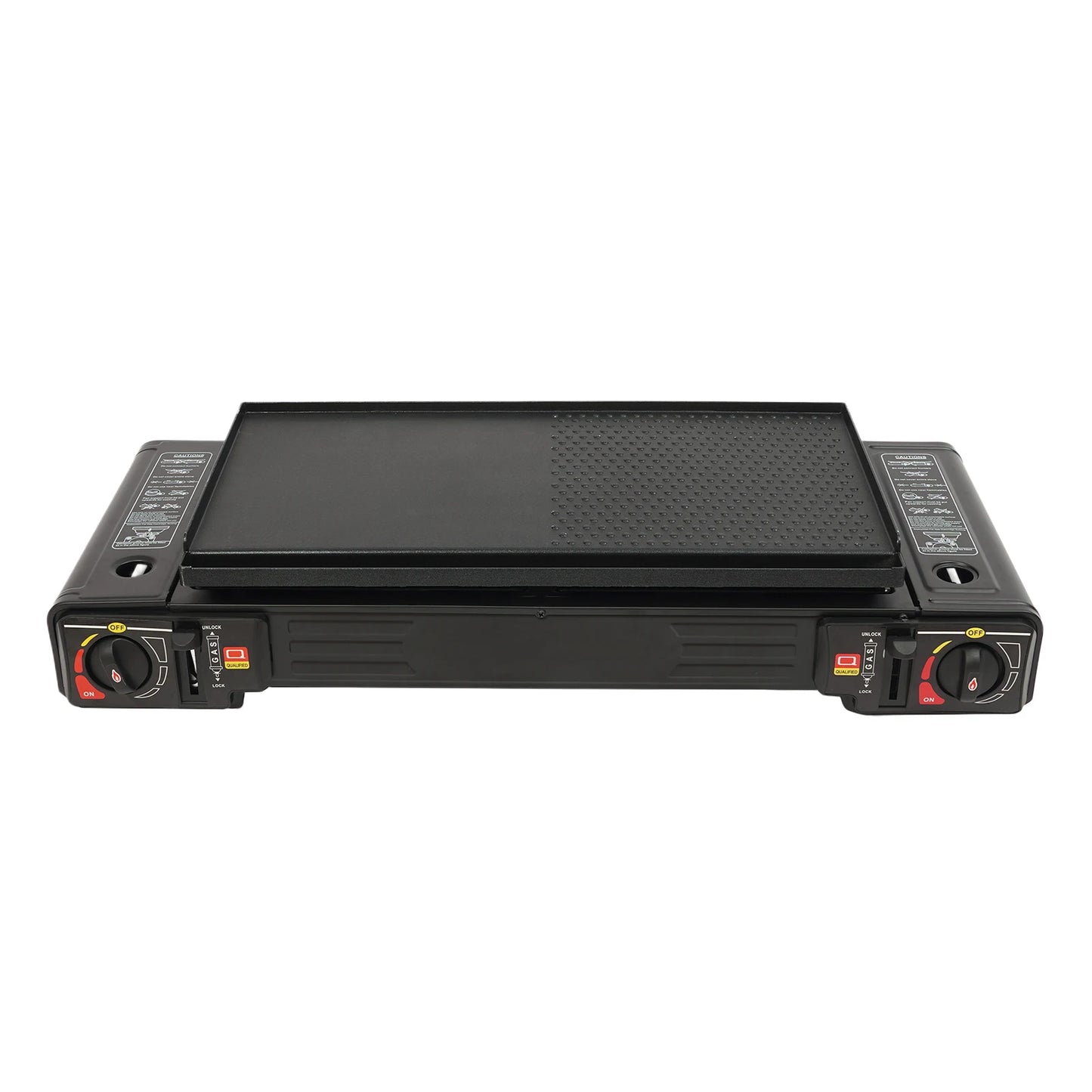 2 Burners Portable Camping Stove, Camping Stove with Baking Tray & Portable Case, 2500W Gas Stove 64cm*29cm*12cm