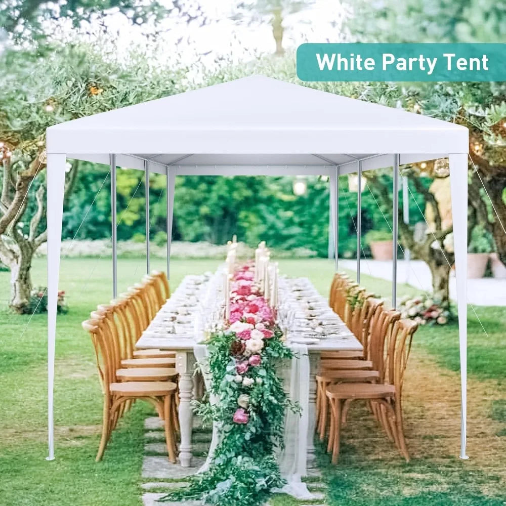 10'x30' Outdoor Party Tent, Large Tents for Parties, Wedding, Birthday, White Canopy Tent with 7 Removable Sidewalls & Transparent Windows