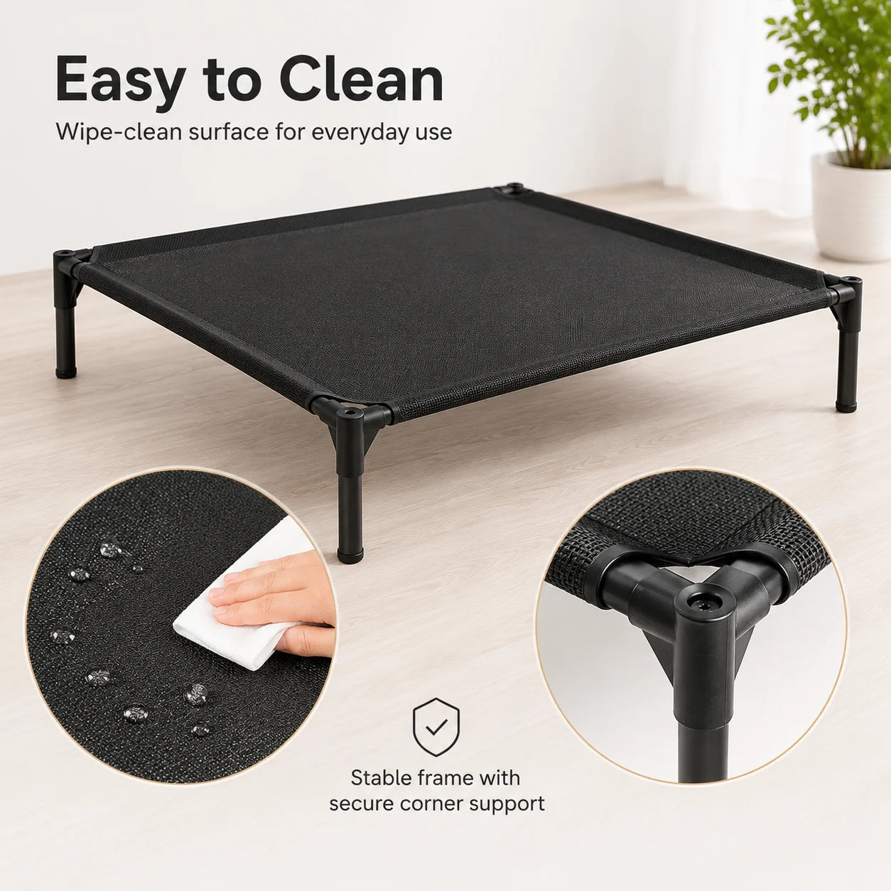 Elevated Pet Bed Raised Dog Cot Breathable Mesh Oxford Fabric Easy Clean Stable Frame Indoor Use for Large Medium Small Dogs