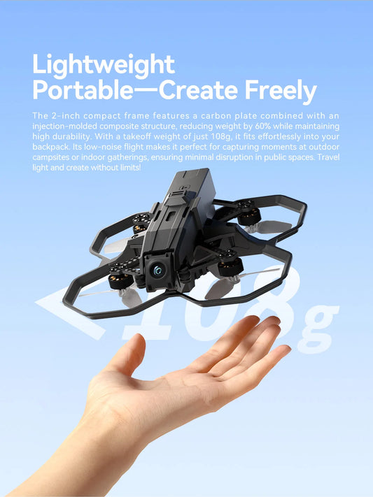 Defender 20 Lite HD FPV Drone 2 Inch Cinewhoop Quadcopter 4K Video Recording Long Range Low Weight Drone Indoor Outdoor