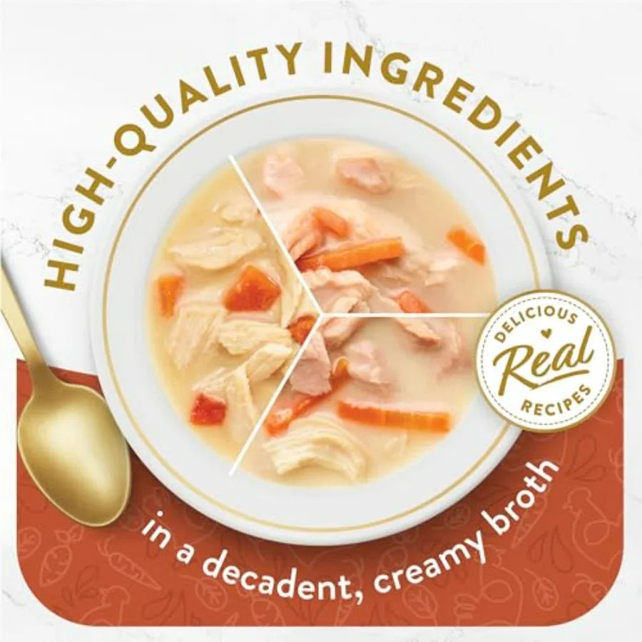 Lickable Broth Topper Complement Creamy Wet Cat Food Variety Pack - Pack of 12 1.4 oz. Pouches