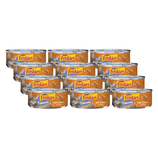 Friskies Shreds Wet Cat Food, With Chicken and Gravy, Made With Real Chicken, Complete and Balanced Nutrition for Adult