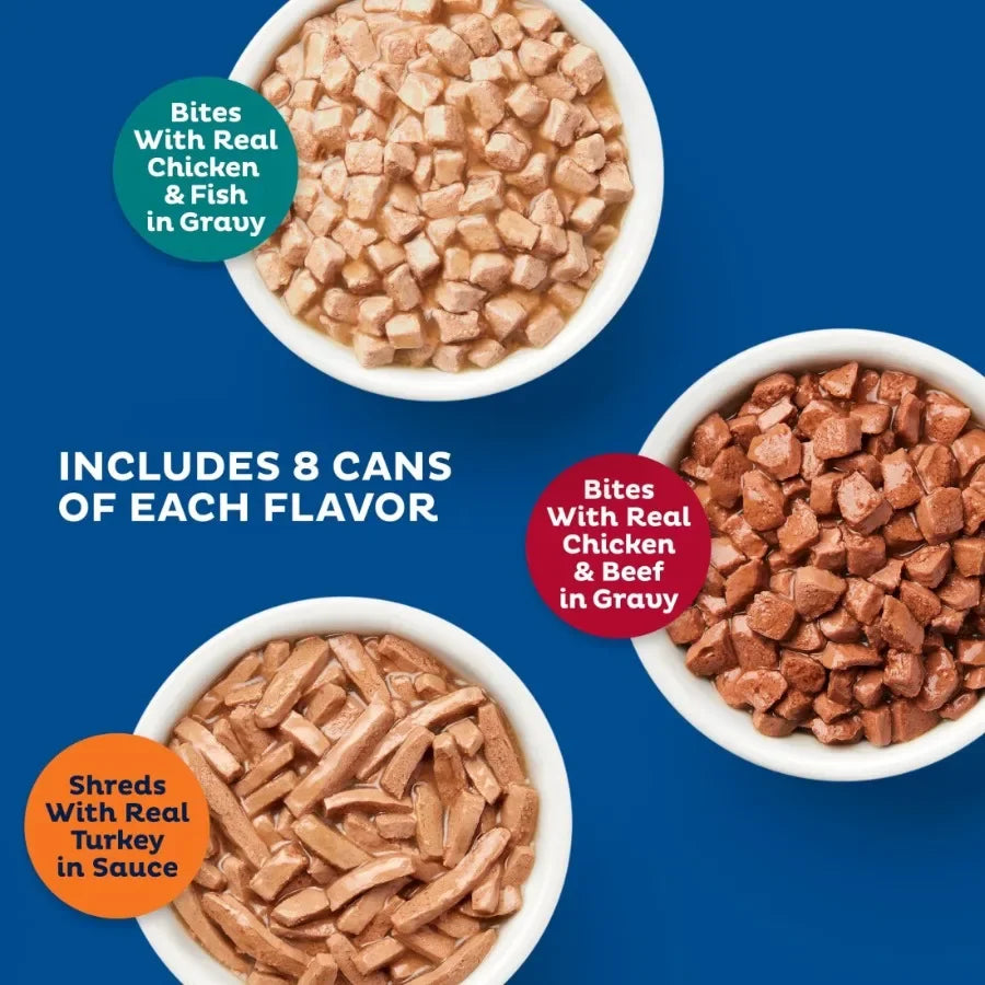 Poultry and Beef Favorites Wet Cat Food Variety Pack, 5.5 oz. Cans Pack of 24