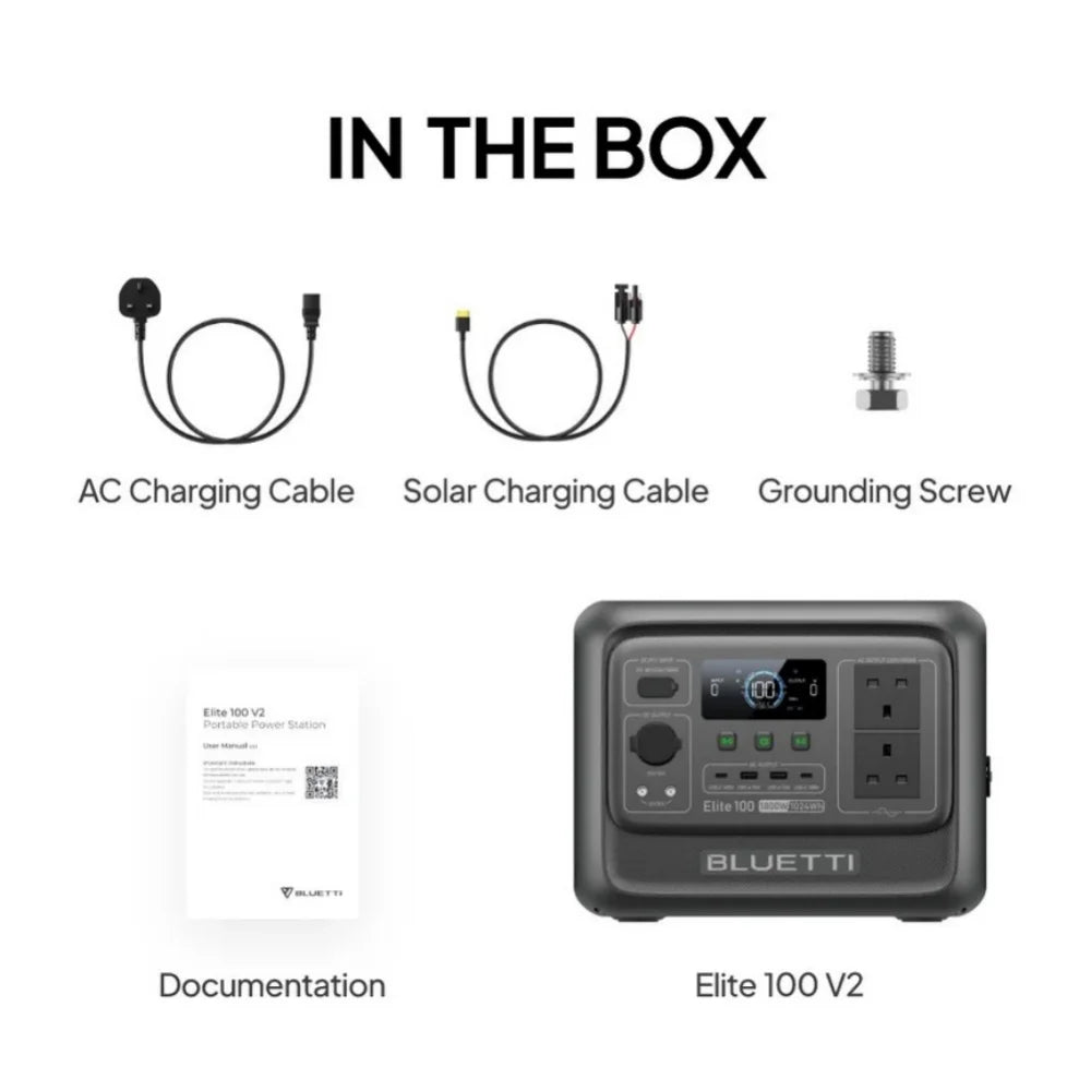 Elite 100 V2 Portable Power Station 1800W 1024Wh Solar Generator for Outdoor Camping Emergency Backup