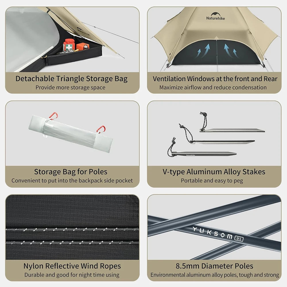 Star River UL Camping Tent 2 People Tent 15D Nylon Ultralight Hiking Double Layer Backpacking Travel Tent 3 Seasons