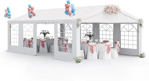 13' x 26' Party Tent Heavy Duty Outdoor Wedding Tent with Removable Sidewall, Outdoor Gazebo Event Shelter Canopy, Large Tent for Weddings, Birthdays