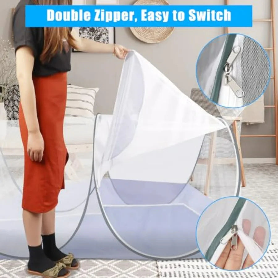 Extra Large Pop Up Mosquito Tent, Portable Foldable Mosquito Net for Bed Camping Travel Patio 78" * 41" * 31"