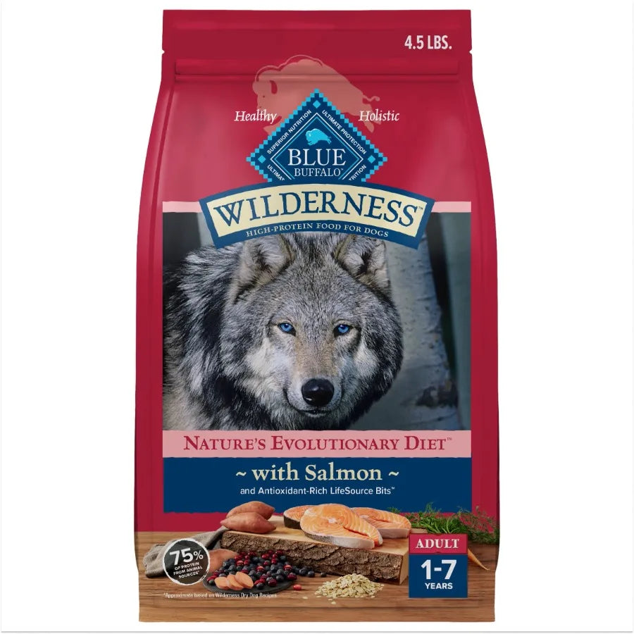 High-Protein Adult Dog Dry Food, Salmon Recipe, 4.5-lb.