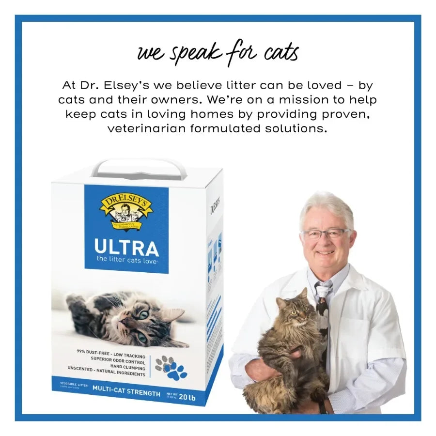 3 pack Ultra Unscented Clumping Clay Cat Litter 20 lb. Box