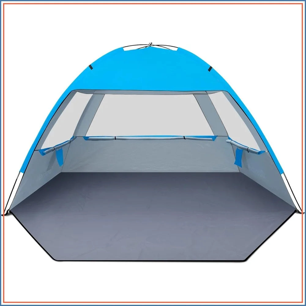 Beach Tent Sun Shelter for 4-10 Person, UPF 50+ UV Protection, Lightweight & Easy Setup, Portable Shade Canopy
