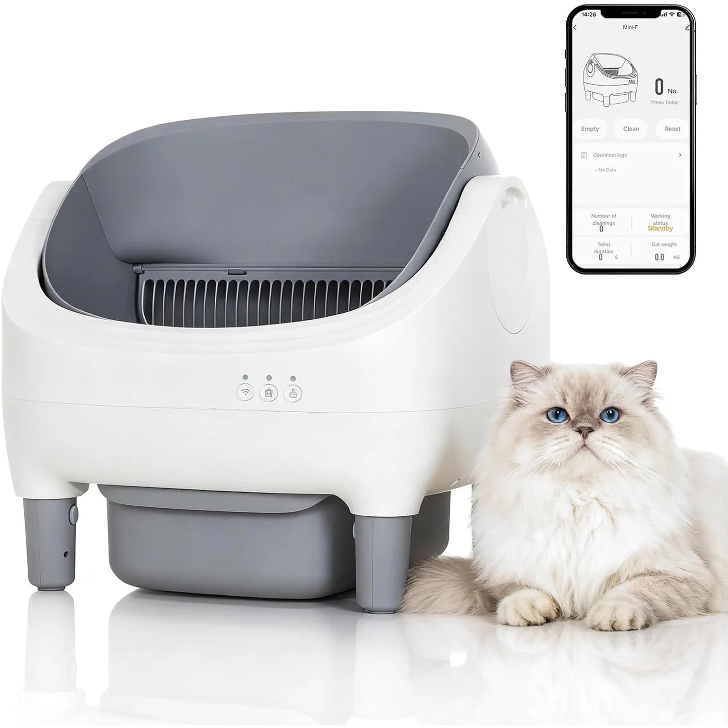 APP-Controlled Automatic Self-Cleaning Cat Litter Box, 10.5L Odor-Free Waste Disposal, Pet Toilet for Cat Hygiene, Pet Products
