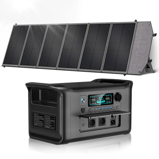 RV Camping AP1000 AP2000 1800W/2400W Solar Generator  Portable Mobile Power Station 200W Solar Panels Portable Foldable