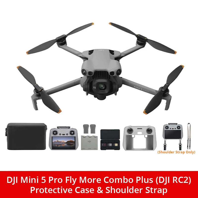 Mini 5 Pro Fly More Combo Plus FPV Drone With Camera Strobe Light & Charger & Cleaning Kit Mini Drones 4k Professional Omnidirectional Obstacle Sensing ActiveTrack