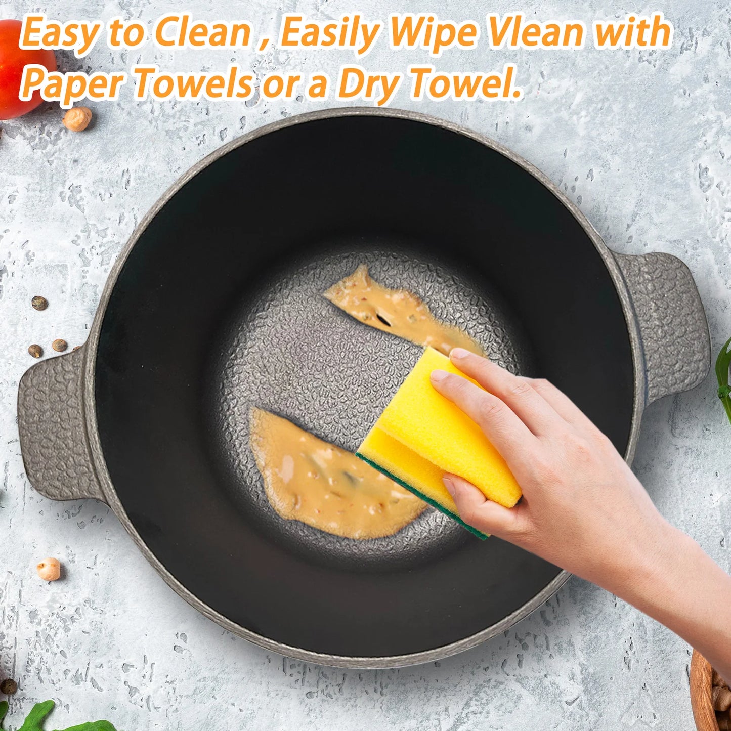 5.2 Qt Lightweight Cast Iron Dutch Oven With Lid, Honeycomb Base Nonstick Pot, Induction Compatible BPA-Free for Home Cooking Camping Bread Baking