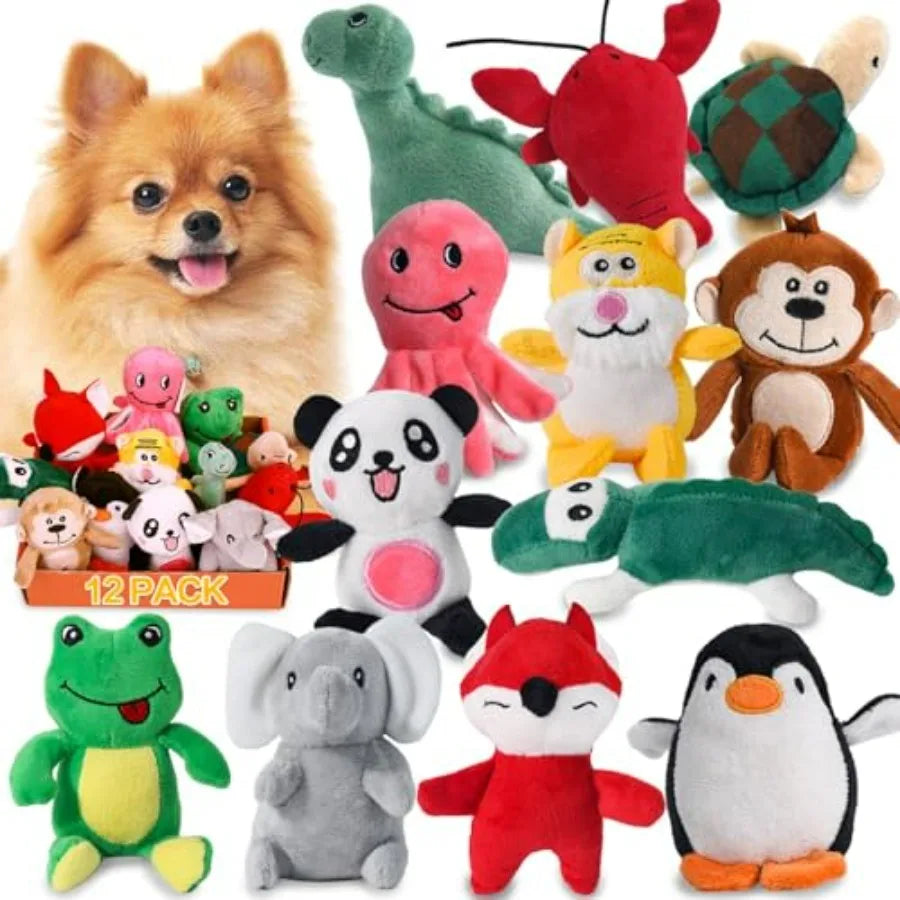 Tough Dog Toys, Stuffed Chew Large Dog Toys to Keep Them Busy, Interactive Squeaky Tug of War Doggie Toy, Crinkle