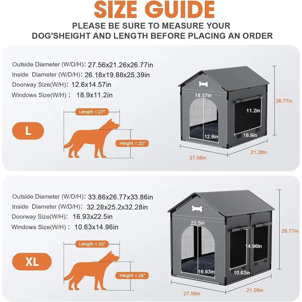 Indoor Dog House for Medium-Sized Dogs, Indoor Pet House with Warm Mat, Dog Bed House, Warm Portable Tent with Soft Cushion