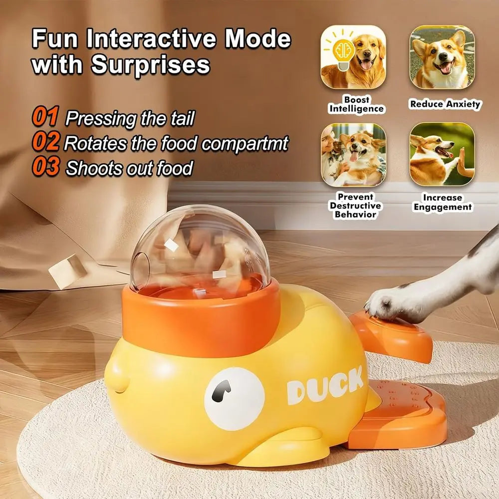 Interactive Dog Toys Puzzle Slow Feeder, Cat Treat Dispenser Toy Duck-Shaped Enrichment Toy for Small Medium Dogs and Cats, IQ Test