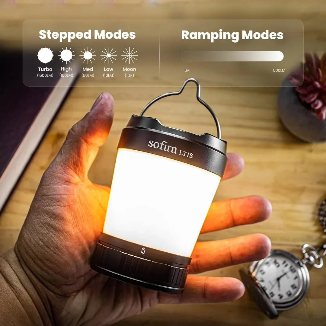 LT1S Camping Light USB-C 21700 Rechargeable Powerful Torch Portable Emergency Lantern 2700K-6500K with Reverse Charging