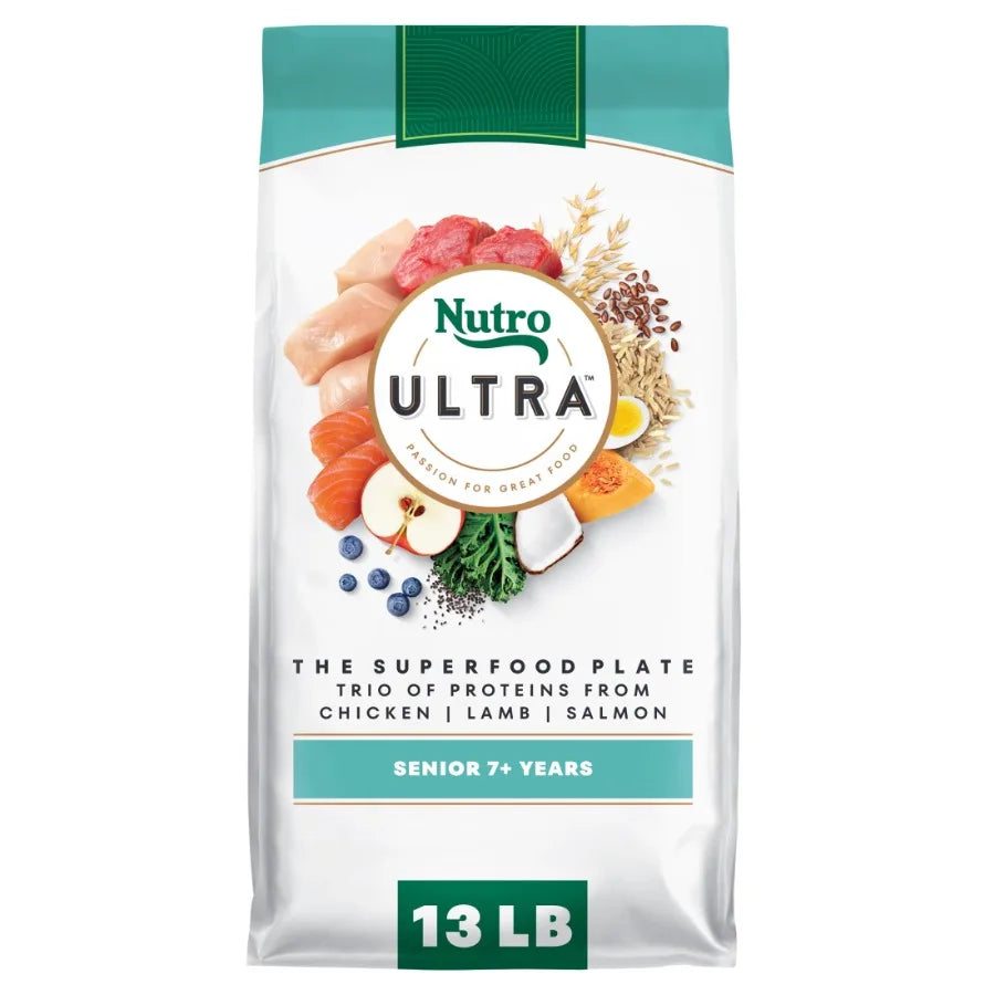 Ultra Senior Dry Dog Food with a Trio of Proteins from Chicken, Lamb and Salmon, 13 lb Bag