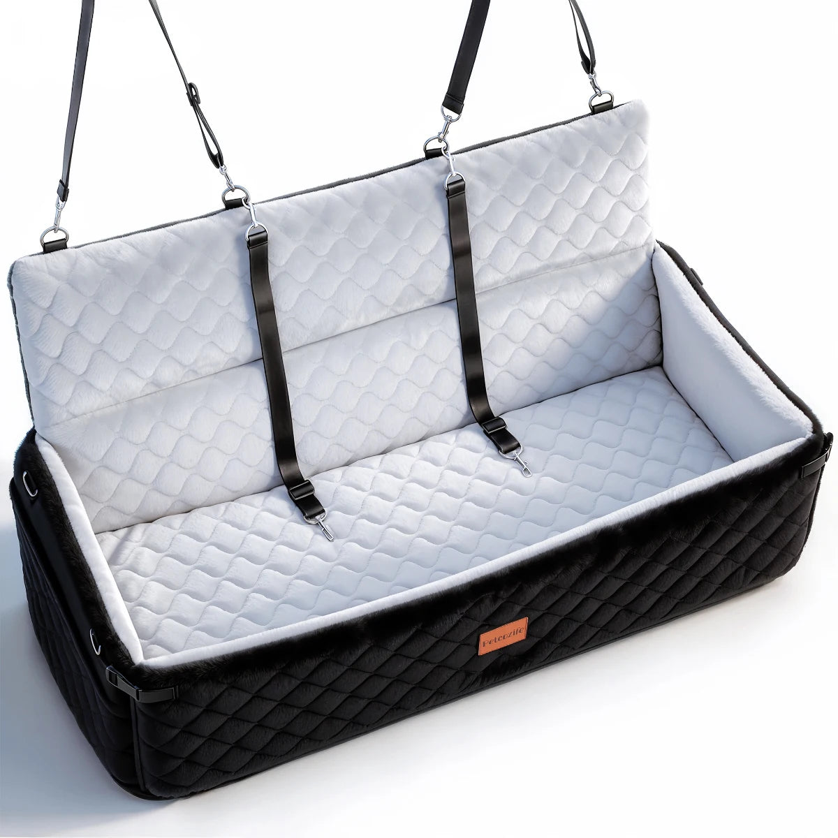 Extra Large Dog Car Seat, Dog Bed for Large Dogs Up to 120lbs Multi-Functional Dog Booster Seat with Thick Cushion & Leashes