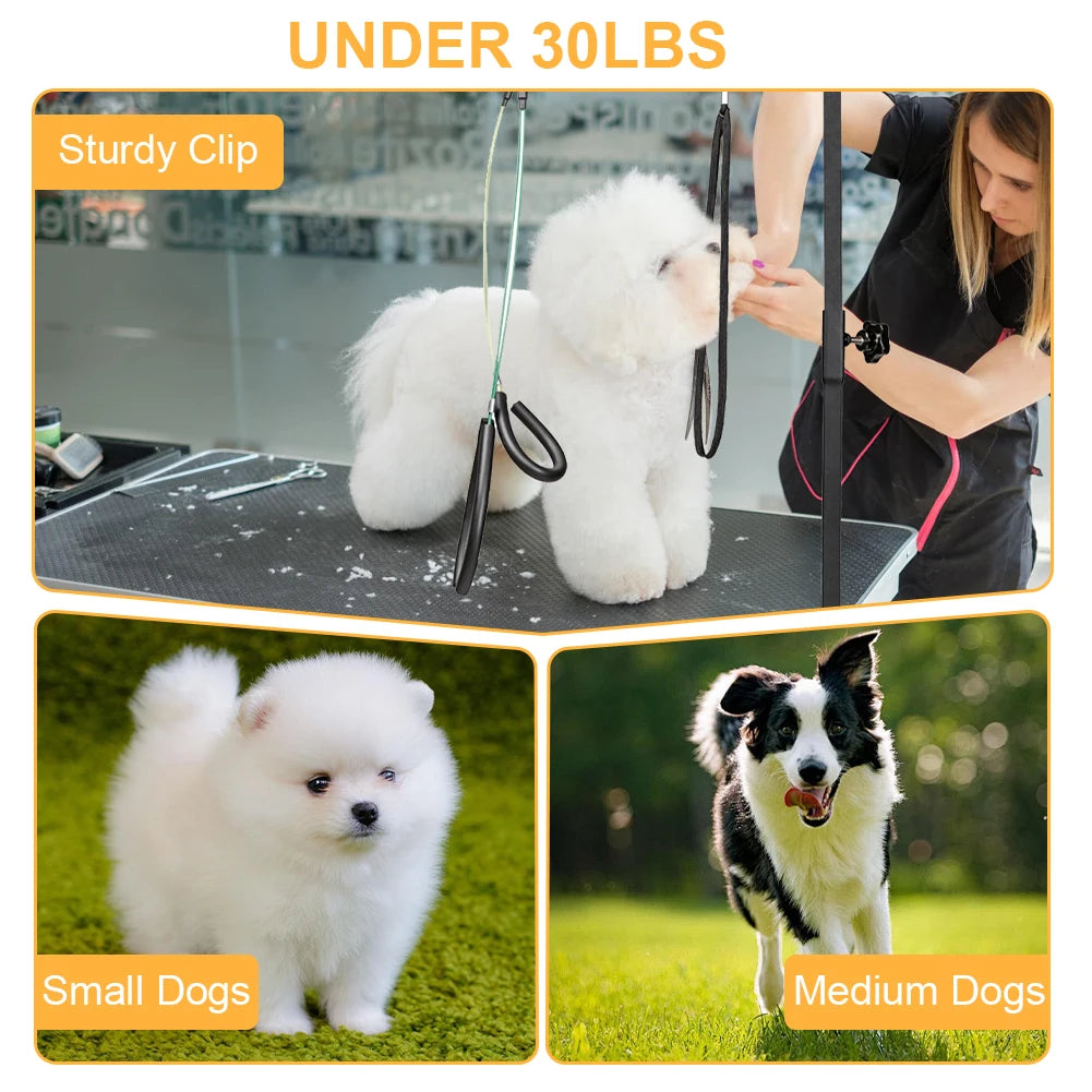 Pet Foldable Grooming Bracket with Restraint Rope Dog Shower Stand Height Adjustable Desk Dog Cat Holder Telescopic Table Hanger