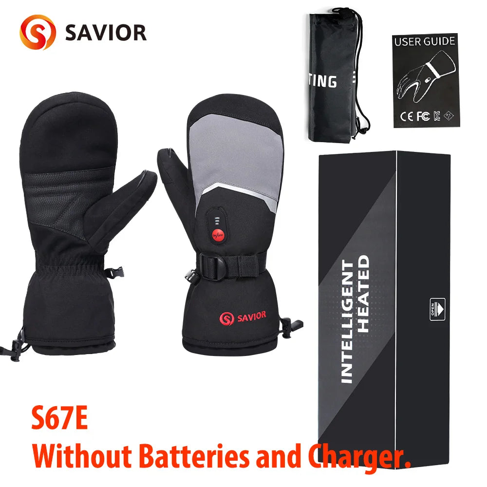 All Finger Mittens Heated Gloves Touch Phone Waterproof Windproof Battery Electric Heated Skiing Gloves Men Women Thermal