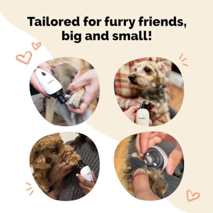 Pet Nail Grinder for Dogs and Cats - Super Quiet and Low Vibration Electric Dog Nail Grinder with 2 LED Lights - USB