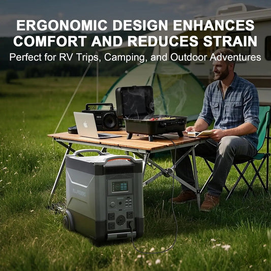 R4000 Expandable Portable Power Station 3456Wh LiFePO4 Battery Backup UPS Solar Generator for Camping Power Outage