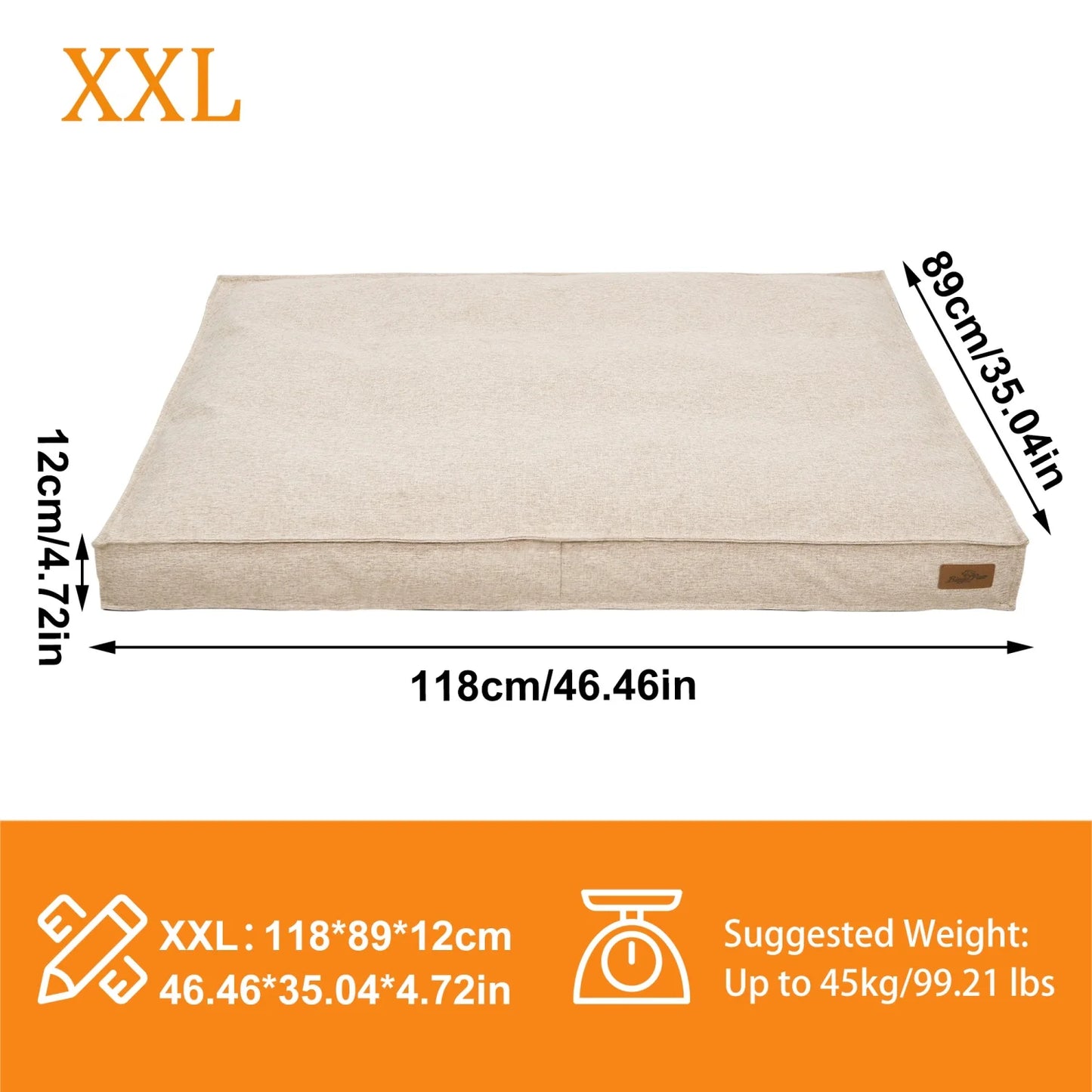 M-2XL Dog Beds Crate Pad for Medium/Large Dogs Pet Mat Ultra Soft Cozy Sleeping Kennel Pad Linen Cover Foam Base