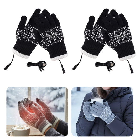 USB Touchscreen Hand Warmer Anti-Slip Motorcycle Thermal Gloves Wear Resist Soft Heating Gloves for Outdoor Camping Hiking