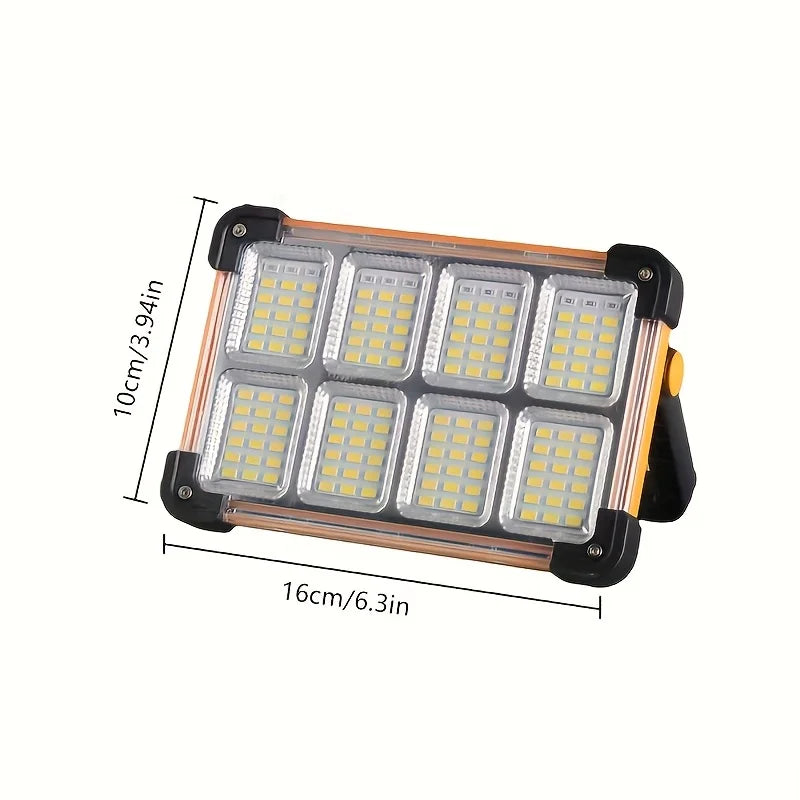 2 Pack/1Pack Rechargeable LED Solar Work Light, Portable Floodlight with 3600mAh Battery, Ideal for Camping, Emergency Power
