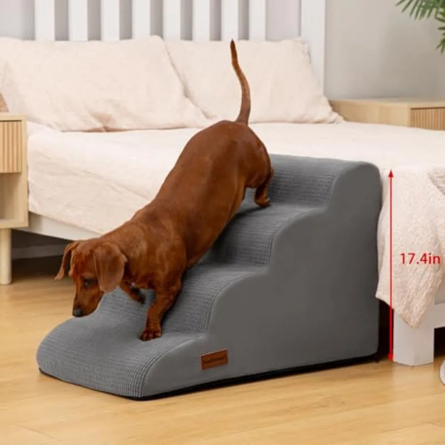 Dog Steps for Bed -Step Dog Stairs Ramp for Small Dogs and Cats Indoor Non-Slip Pet Stairs Suitable for Older Short-Legged