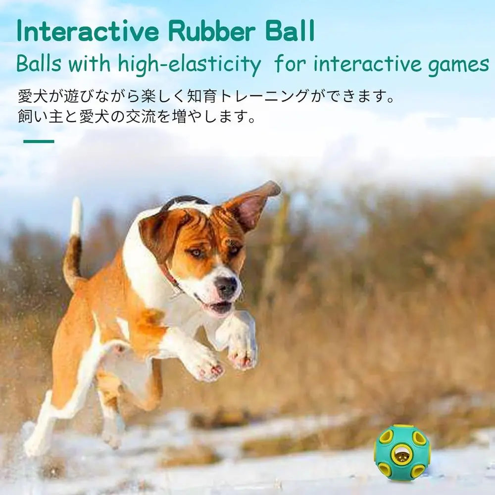 Dog Balls with Sound, [4 Pack] Rubber Bouncy Etch Ball or Puppies Small Dogs, 2” Interactive Pet Chew Toys