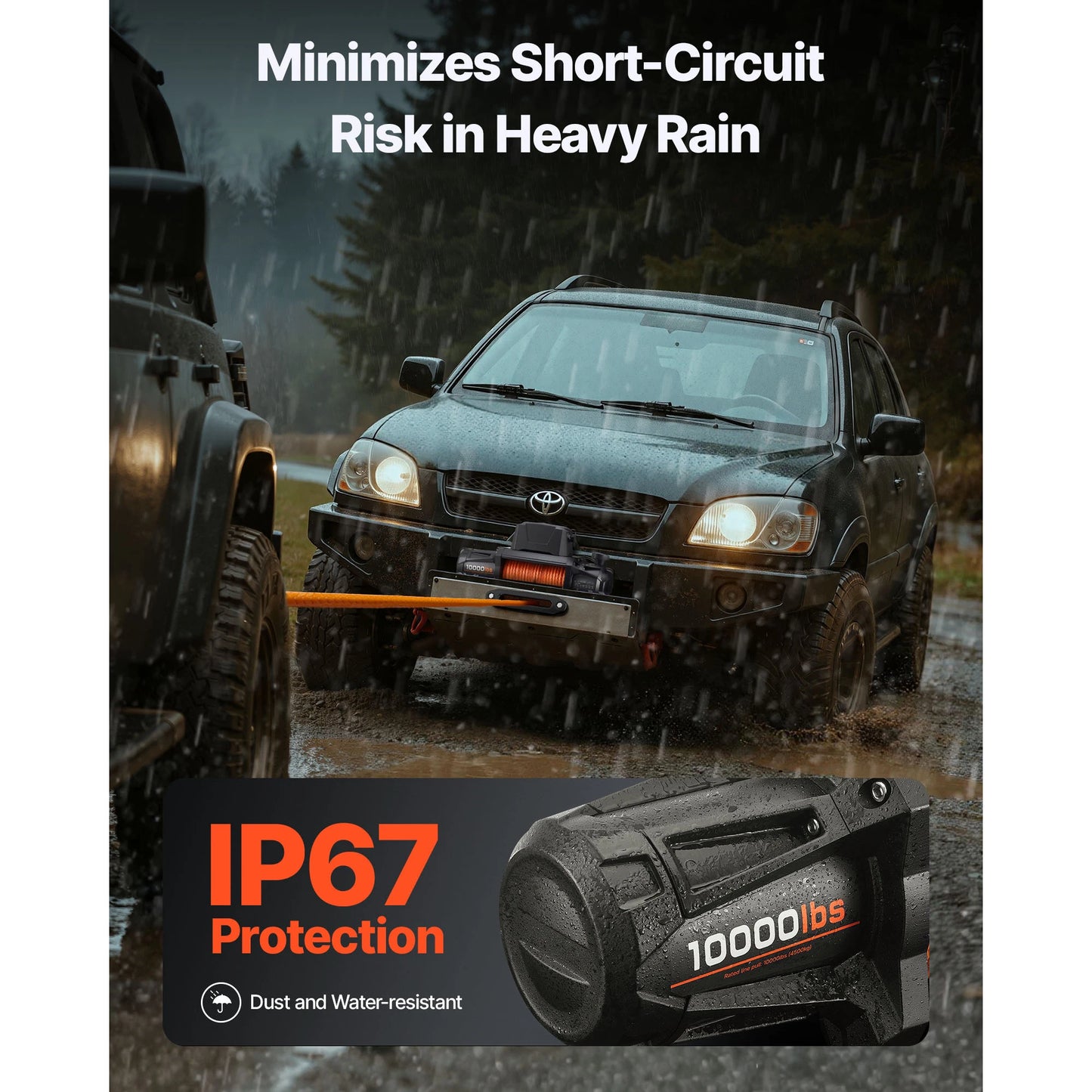 10000/12000/13500 lbs Electric Winch 12V DC Truck Car Winch with 90 ft Synthetic Rope for Towing Off-Road SUV Jeep