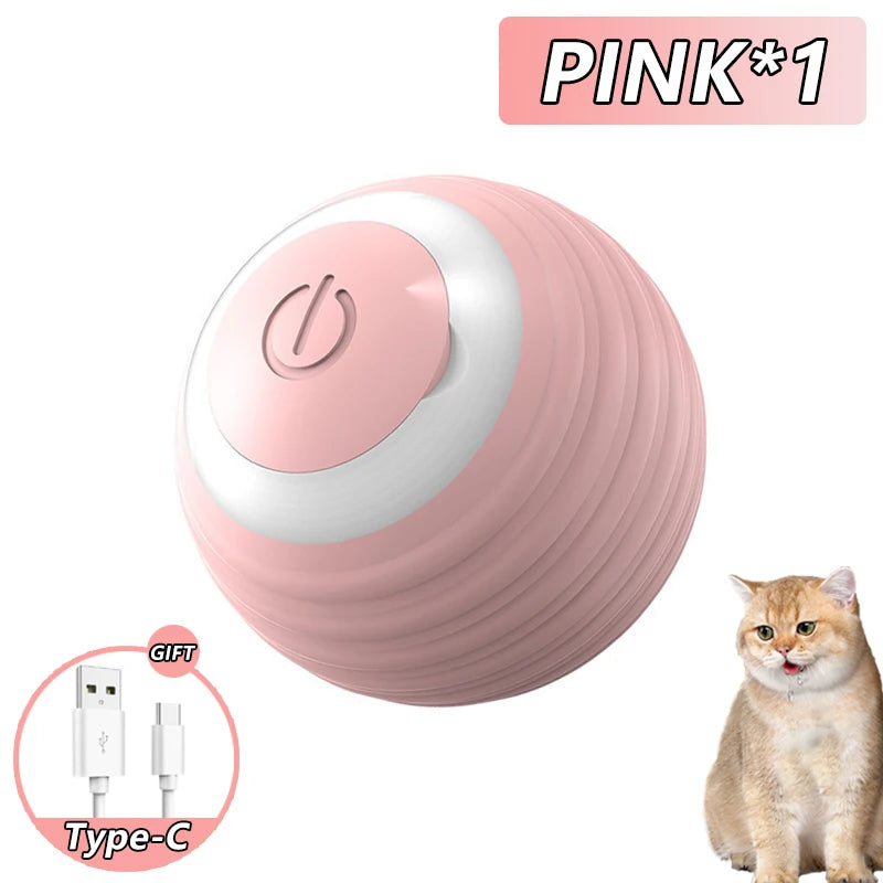 Interactive Ball Toys Automatic Rolling Ball Faux Tail Rechargeable Smart Pet Electric Toy Dog Cat Training Imitate Mouse