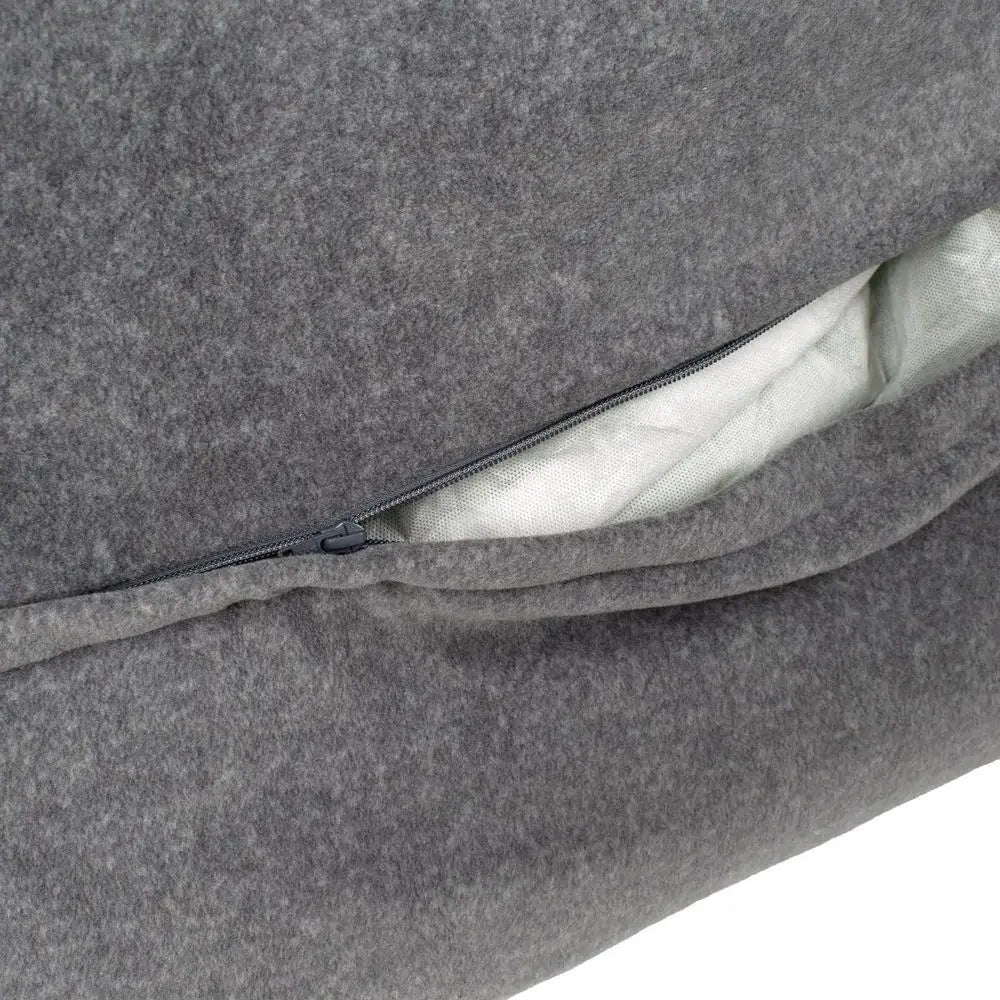 XL Cabin Stripe Gray Fleece Cuddler Dog Bed