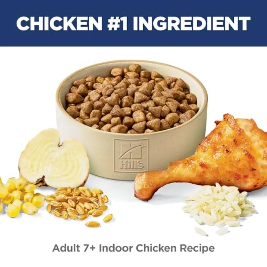 Adult 7+ Indoor Dry Cat Food, Chicken, 7 lb. Bag