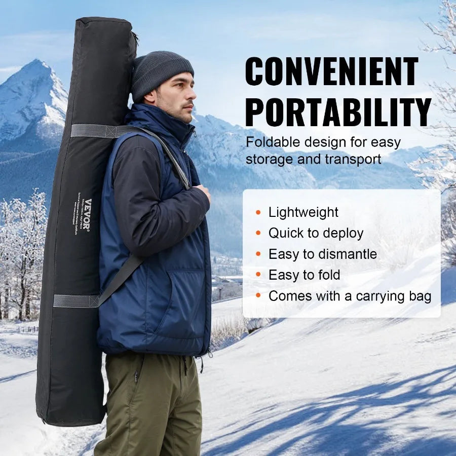 Portable Ice Shelter 4-6 Person Insulated Pop-Up Ice Fishing Tent 50 Square Feet Fishable Area Thermal Ice Shanty for Winter Fishing