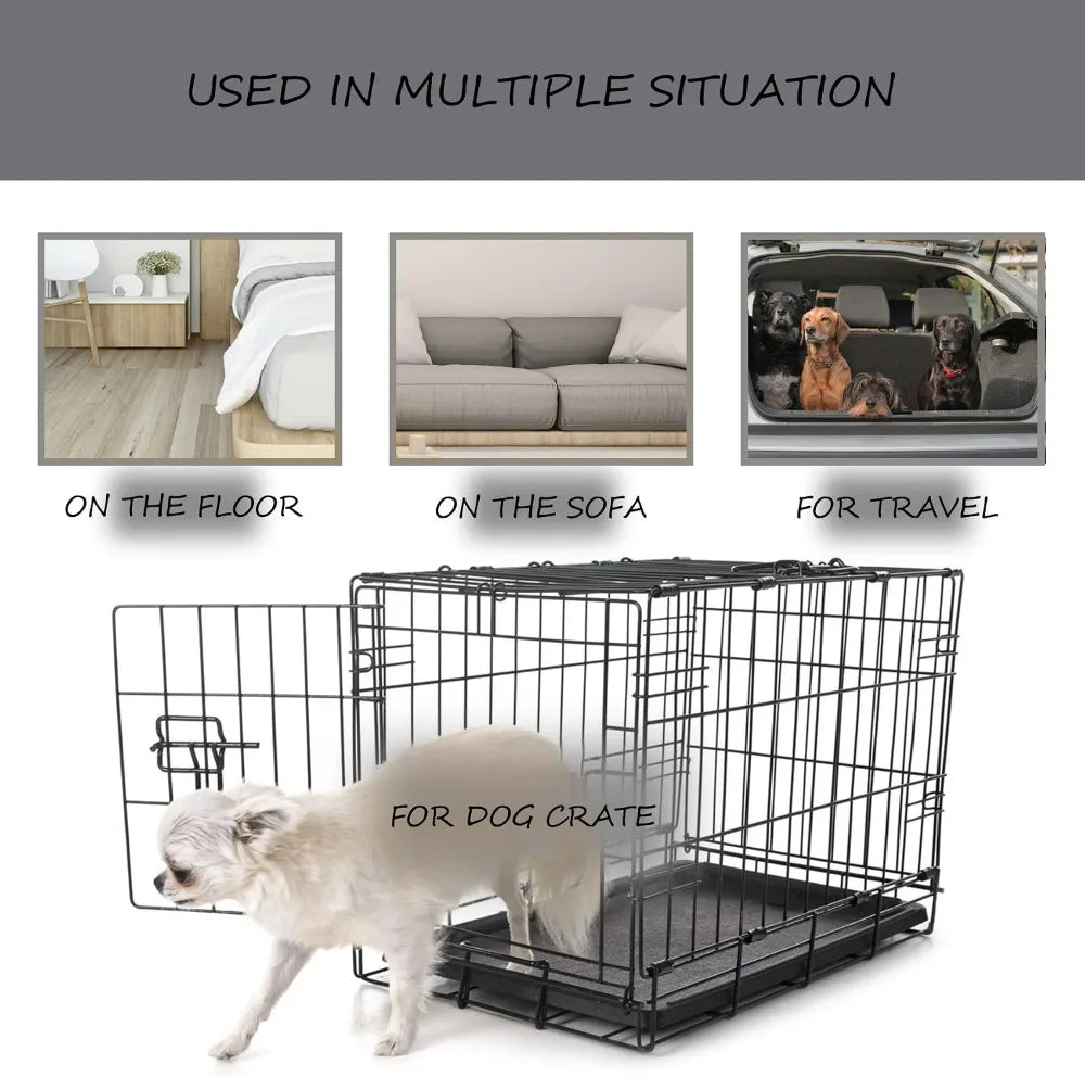 Ultra Soft Washable Dog Bed Mat, 36" x 23" Gray, Plush Crate Pad for Small to Large Dogs