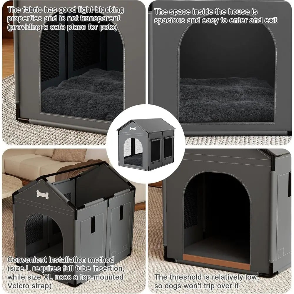 Indoor Dog House for Medium-Sized Dogs, Indoor Pet House with Warm Mat, Dog Bed House, Warm Portable Tent with Soft Cushion