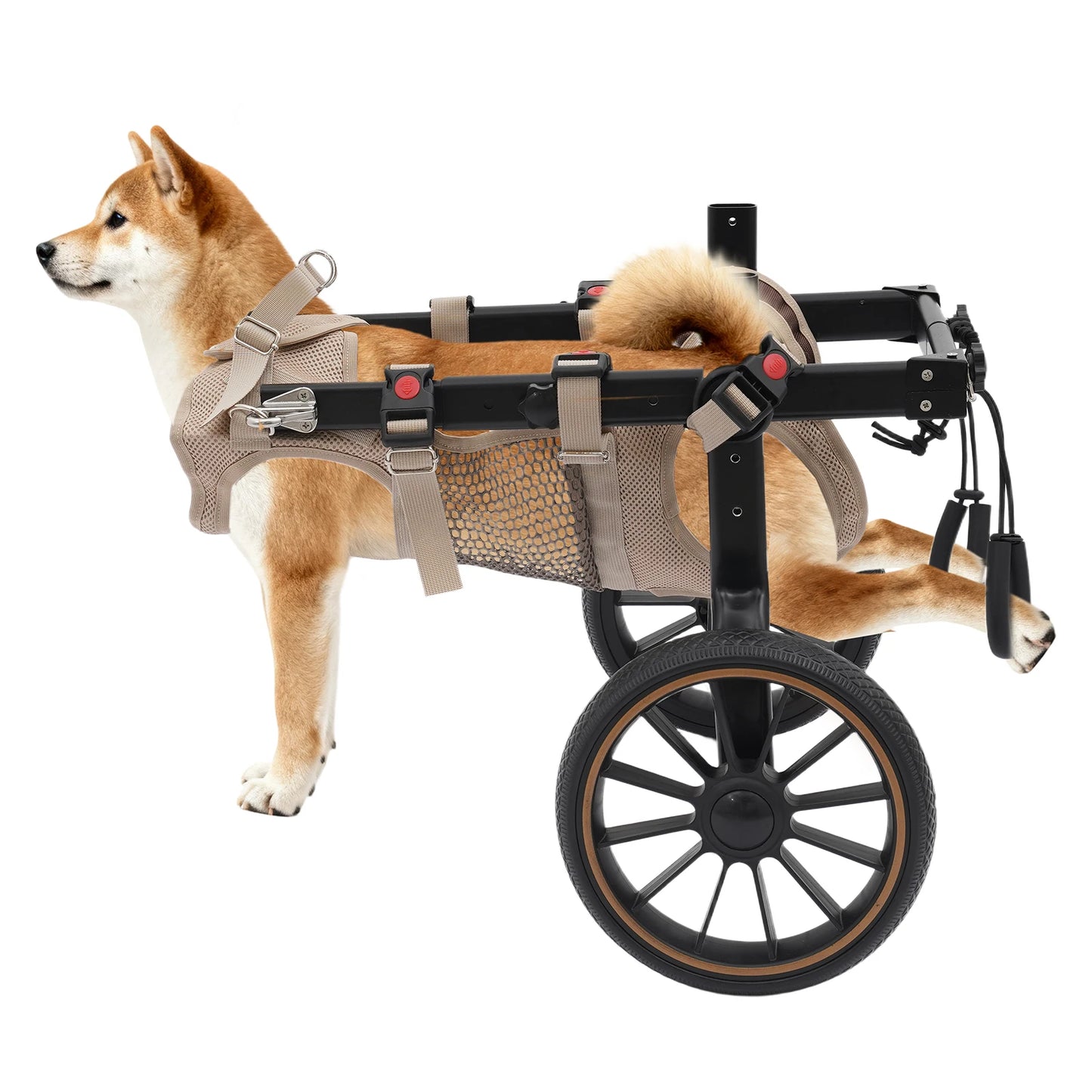 Pet Walking Aid Adjustable Dog Wheelchairs 2-Wheel Pet Rehabilitation Walking Aid Portable Walk Trolley Tools for Hind-Leg Support