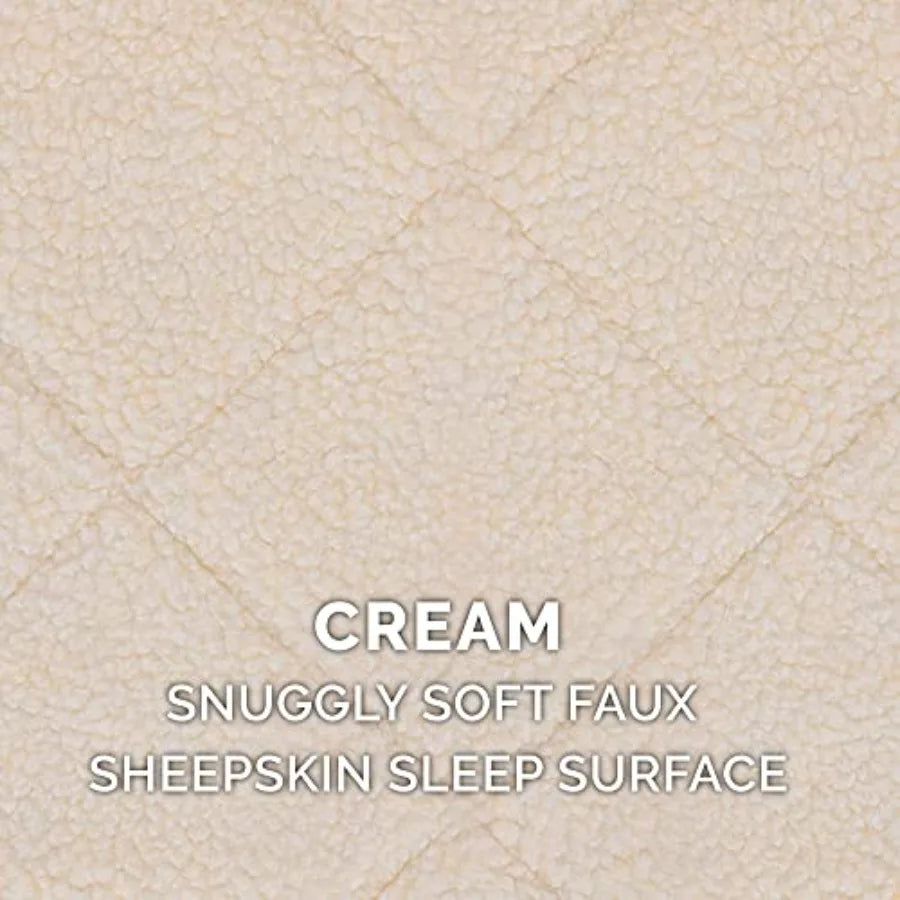 Dog Bed 100% Washable, Sized to Fit Crates - Sherpa Fleece Bolster Crate Pad