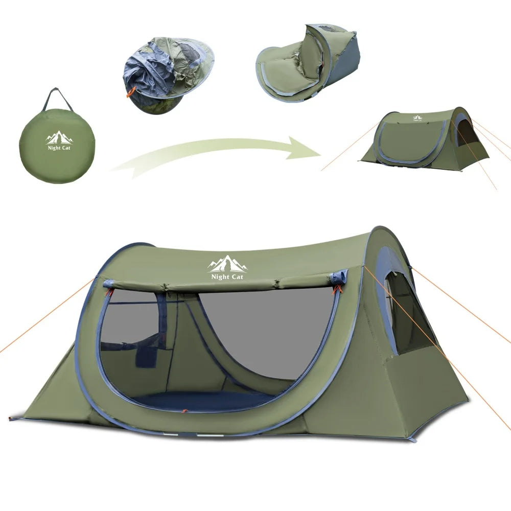 Pop Up Tent 2 Person with Mosquito Net: Waterproof Camping Tent Easy Setup for Picnic Festival in Park Backyard