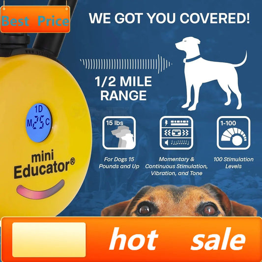 ET-300 Mini E Collar for Dog Training with Remote - 1/2 Mile Range, Waterproof, 100 Blunt Stimulation Levels