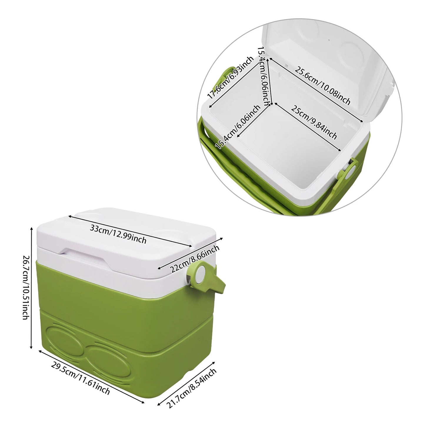 Portable Insulated Cooler 8.5L, Small Camping Ice Chest with Handle & Cup Slots, Long-Lasting Cool for Beach Picnic Travel